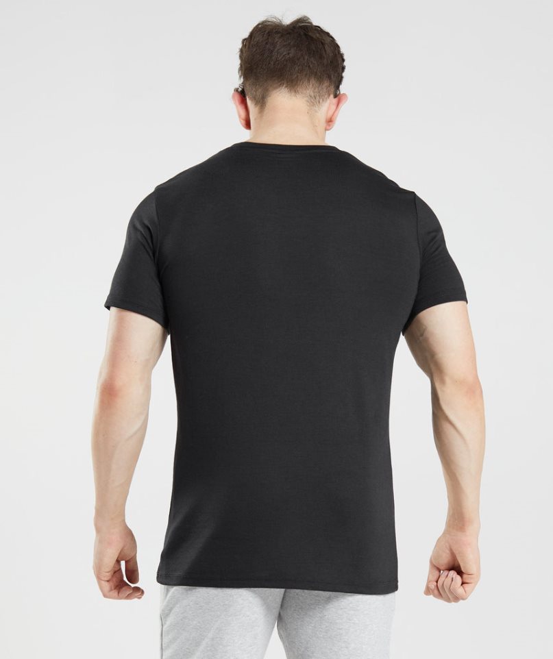 Men's Gymshark Legacy T-Shirts Black | CA 7618NA